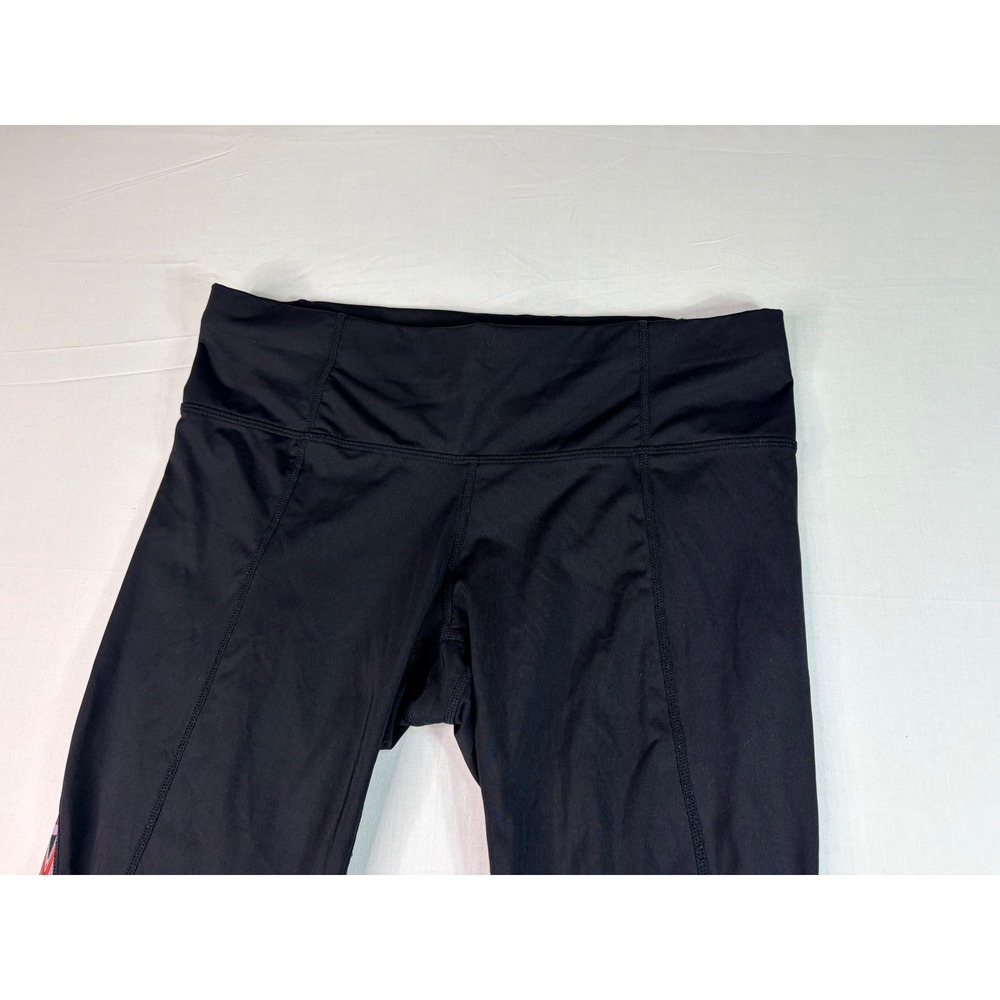 Athleta Women's Medium‎ Black Workout Leggings Athletic Geometric Print